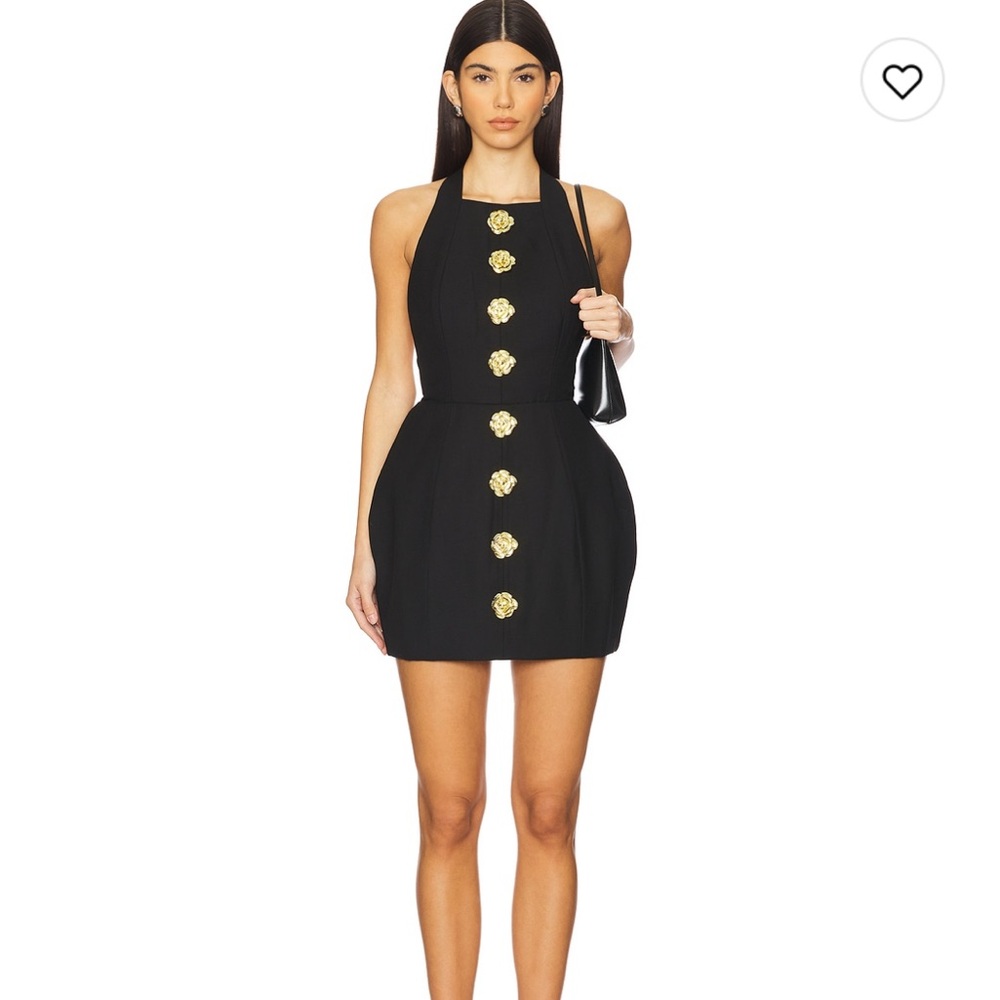 Atoir Black and Gold Sheath Cocktail Dress